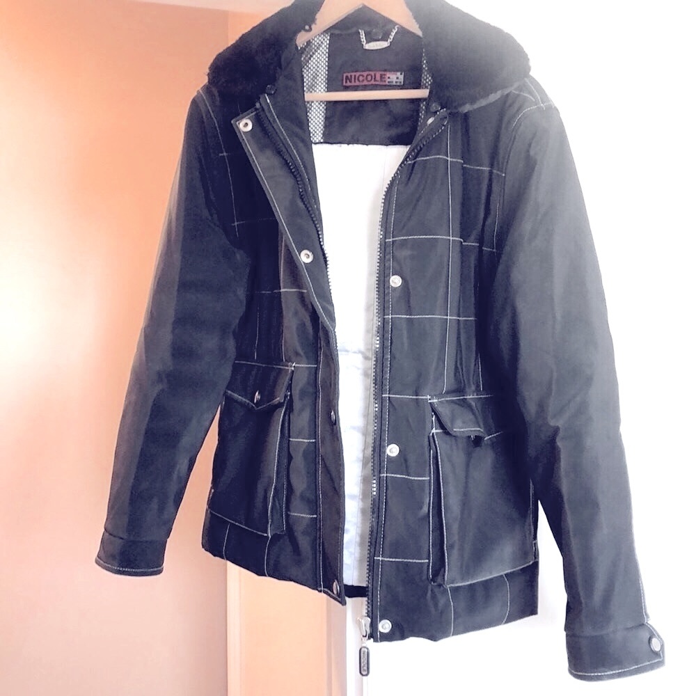 🔵Nicole Miller Faux Fur Collar Coat